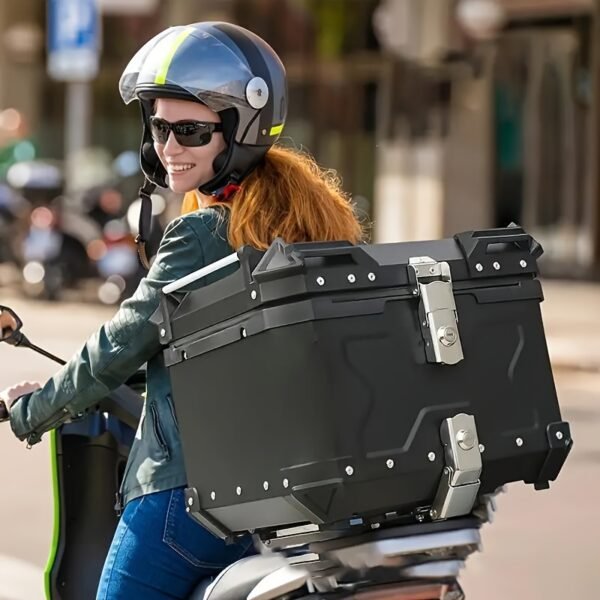 36L Motorcycle Tail Box Aluminum Alloy Top Case with Bracket Waterproof Rear Storage Box