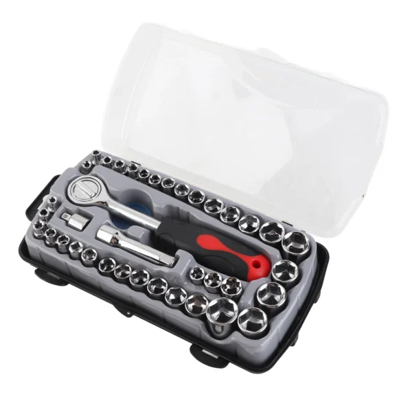 S649c2482deaa44c197b60cd2ddc7322bT.webp 40 PCS Socket Set Practical Motorcycle Bicycle Auto Repairs Tool Set Household Hardware Tools Hexagonal Socket Ratchet Wrench