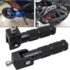 Black CNC Universal Folding Straight Motorcycle Bicycle Foot Pegs M8 Rear Footrest Peg Parts Honda Grom MSX125 8mm