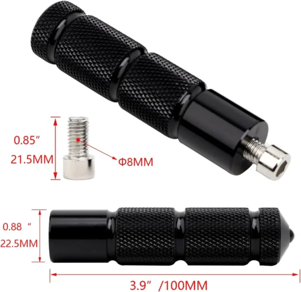 Black CNC Universal Folding Straight Motorcycle Bicycle Foot Pegs M8 Rear Footrest Peg Parts Honda Grom MSX125 8mm