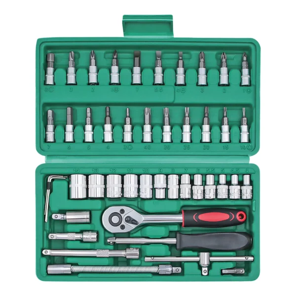 Saf6c220e86bd4b058d07957ecee12813l.webp Motorcycle Repair Tool Kit 1/4-Inch Socket Set Car Repair Tool Ratchet Torque Wrench Combo Auto Repairing Set Mechanic Tools