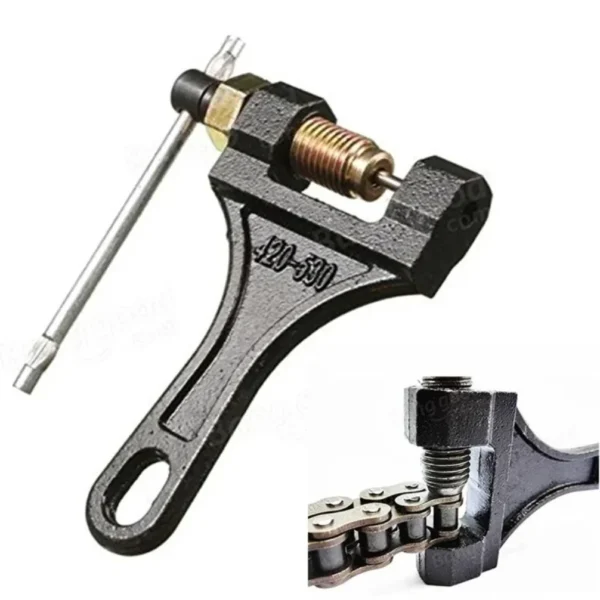 Sf4cff336934a4ecfb80f3d8dc95d9ea0C.webp Motorcycle Chain Breaker Chain Link Removal Separator Motor Chain Breaker Riveting Tool 420-530 Motorcycle Parts Repair Tool