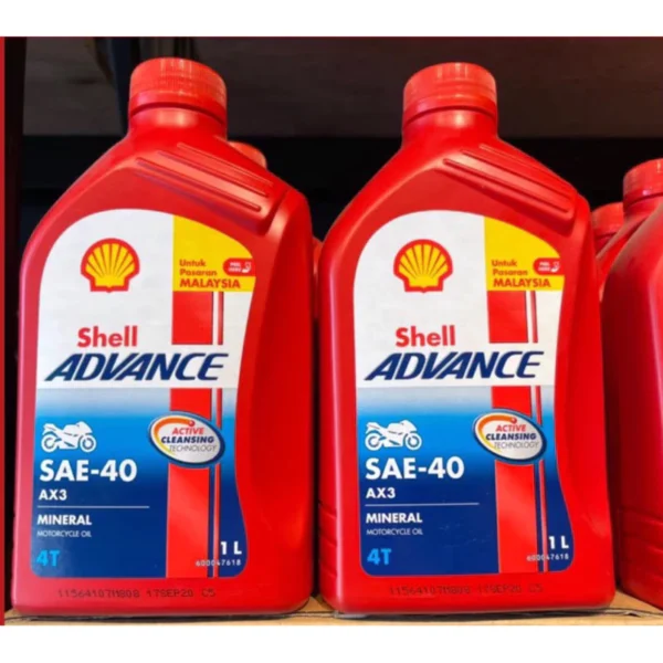 Shell AX3 SAE-40 Mineral Lubricant Motorcycle Oil (1L)