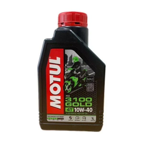 Motul 3100 4T Gold 10W40 / 15W50 API SM Technosynthese High Performance Semi Synthetic Engine Oil for Bikes (1L)